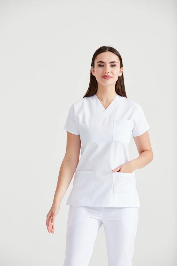 white medical scrubs