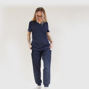 Navy Blue  Medical Scrubs Set with Grip Trouser for Women & Men