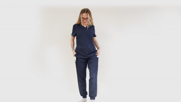 Navy Blue  Medical Scrubs Set with Grip Trouser for Women & Men