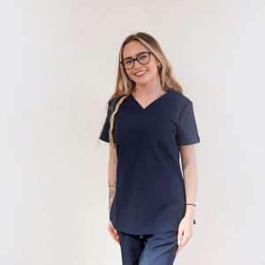 Navy Blue  Medical Scrubs Set with Straight Trouser for Women & Men
