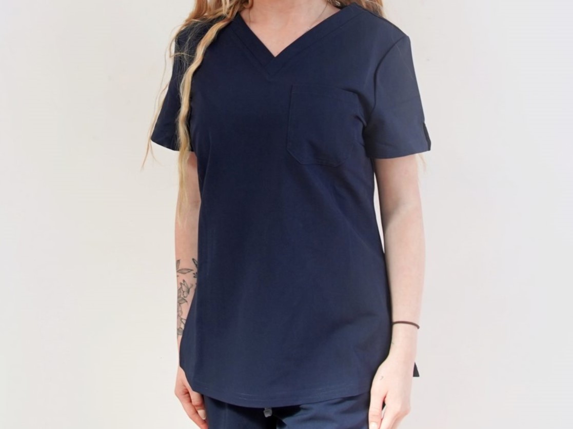 V-Neck Top Scrubs Blue