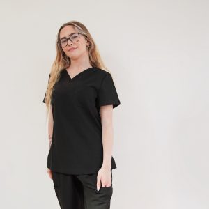 Black Medical Scrubs Set with Grip Trouser for Women & Men